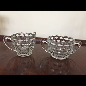 Fostoria American cream and sugar set